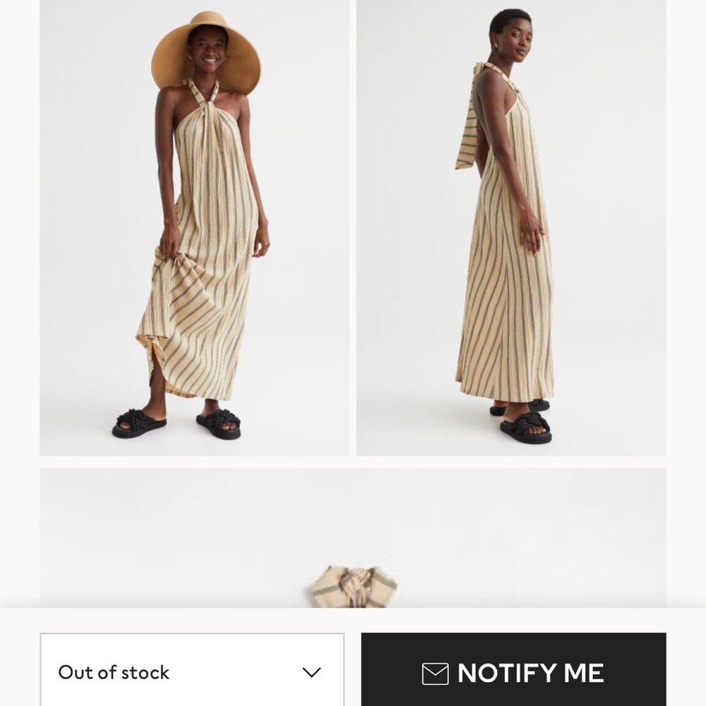 Sold out H&M halter dress. So light and comfortable. Worn once!